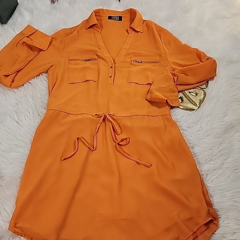 Luxe Size M Drawstring Dress Euro Summer